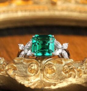 2.50Ct Asscher Green Solitaire Ring | Asscher Cut Birthstone Gift Jewelry for Women | Special Occasion Statement Ring