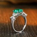 2.50Ct Asscher Green Solitaire Ring | Asscher Cut Birthstone Gift Jewelry for Women | Special Occasion Statement Ring