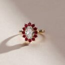 2.40Ct White Oval Cut Halo Bridesmaid Wedding Ring | Elegant Party Wear Jewelry For Women