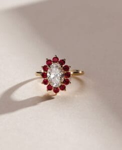 2.40Ct White Oval Cut Halo Bridesmaid Wedding Ring | Elegant Party Wear Jewelry For Women