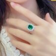 2.60Ct Cushion Cut Green Halo Ring | Elegant Anniversary Gift Ring for Wife | Bridesmaid Wedding Jewelry for Her