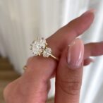 2.20Ct White Oval Cut Three Stone Anniversary Ring | Elegant Statement Jewelry Gift For Wife