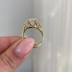 2.20Ct White Oval Cut Three Stone Anniversary Ring | Elegant Statement Jewelry Gift For Wife
