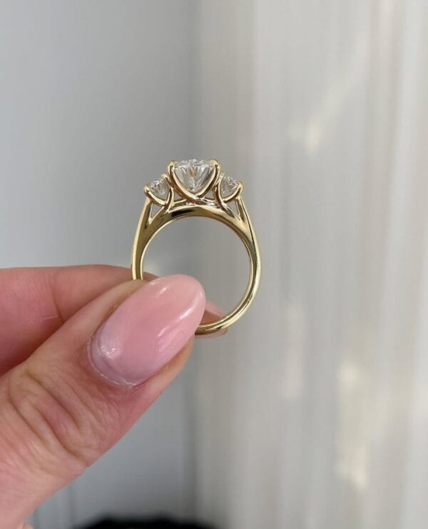 2.20Ct White Oval Cut Three Stone Anniversary Ring | Elegant Statement Jewelry Gift For Wife