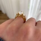 2.20Ct White Oval Cut Three Stone Anniversary Ring | Elegant Statement Jewelry Gift For Wife