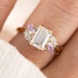 2.30Ct Emerald Cut White Solitaire Anniversary Ring | Elegant Thank You Gift Ring for Wife