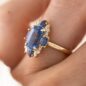 3.70Ct Emerald Cut Blue Sapphire Solitaire Wedding Ring | Timeless Statement Gift Ring for Bride
