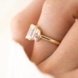 2.30Ct Emerald Cut White Solitaire Anniversary Ring | Elegant Thank You Gift Ring for Wife