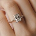 2.20Ct White Radiant Cut Solitaire Ring | Snowdrift Ice Crushed Birthday Gift Jewelry For Her