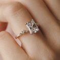 2.20Ct White Radiant Cut Solitaire Ring | Snowdrift Ice Crushed Birthday Gift Jewelry For Her