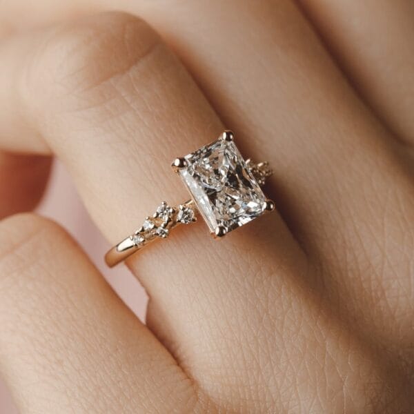 2.20Ct White Radiant Cut Solitaire Ring | Snowdrift Ice Crushed Birthday Gift Jewelry For Her