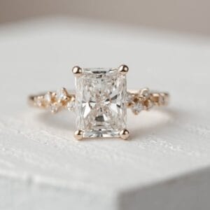 2.20Ct White Radiant Cut Solitaire Ring | Snowdrift Ice Crushed Birthday Gift Jewelry For Her