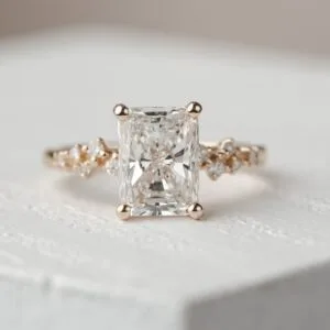 2.20Ct White Radiant Cut Solitaire Ring | Snowdrift Ice Crushed Birthday Gift Jewelry For Her