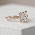 2.20Ct White Radiant Cut Solitaire Ring | Snowdrift Ice Crushed Birthday Gift Jewelry For Her