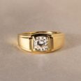 1.50CT White Cushion Cut Bezel Set Engagement Ring for Men | Elegant Father’s Day Gift Ring