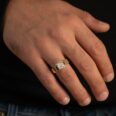 1.50CT White Cushion Cut Bezel Set Engagement Ring for Men | Elegant Father’s Day Gift Ring