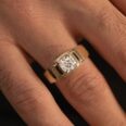 1.50CT White Cushion Cut Bezel Set Engagement Ring for Men | Elegant Father’s Day Gift Ring