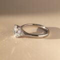 1Ct White Radiant Cut Solitaire Promise Ring | Crushed Ice Sparkle Engagement Ring for Women
