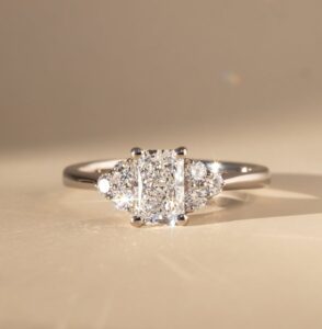 1Ct White Radiant Cut Solitaire Promise Ring | Crushed Ice Sparkle Engagement Ring for Women
