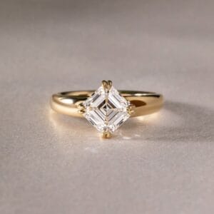 1.60CT White Asscher Cut Double Claw Prong Proposal Ring | Elegant Forever One Gift Ring For Her