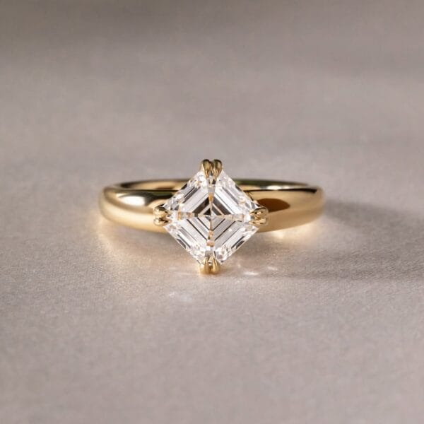 1.60CT White Asscher Cut Double Claw Prong Proposal Ring | Elegant Forever One Gift Ring For Her