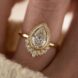 2.40Ct White Pear Cut Bezel Set Promise Ring | Elegant Wedding Jewelry Gift for Her