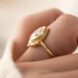 2.40Ct White Pear Cut Bezel Set Promise Ring | Elegant Wedding Jewelry Gift for Her