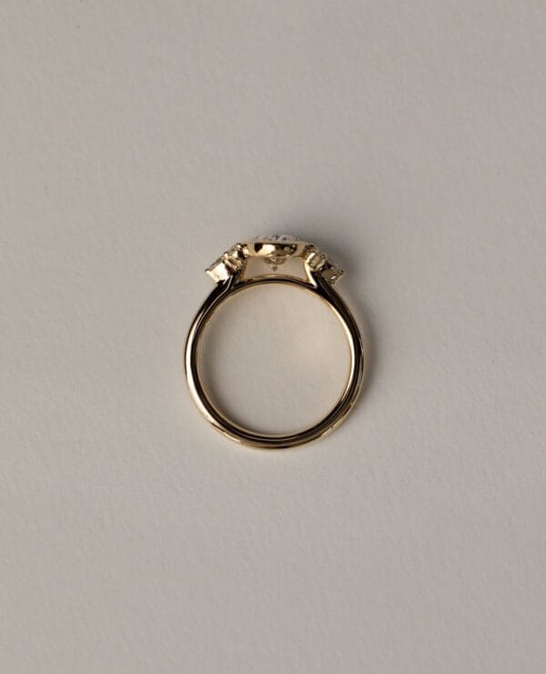1.80Ct White Oval Cut Bezel Engagement Ring with Cluster | Thank You Gift for Her
