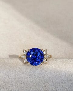 2.10Ct Blue Round Cut Solitaire Engagement Ring | Classic Promise Ring for Her | Elegant Everyday Jewelry Gift