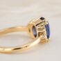 2.60Ct Blue Oval Sapphire Solitaire Engagement Ring with Accent Stones | Double Claw Prong Designer Ring for Her