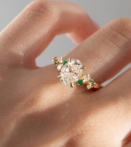 1.60Ct White Oval Cut Solitaire Engagement Ring for Women | Snowdrift Proposal Ring for Girlfriend
