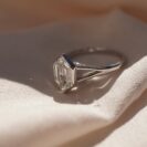 1.80Ct White Hexagon Cut Bezel Set Ring | Split Shank Modern Birthday Gift Jewelry For Women