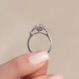1.50Ct White Pear Cut Three Stone Promise Ring | Elegant Forever One Jewelry for Women
