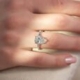 1.50Ct White Pear Cut Three Stone Promise Ring | Elegant Forever One Jewelry for Women