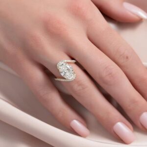 2.10Ct White Oval Cut Solitaire Anniversary Ring for Wife | Elegant Statement Jewelry