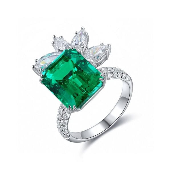 2.20Ct Green Emerald Cut Solitaire Proposal Ring | Luxury Engagement Gift Jewelry for Women