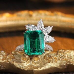 2.20Ct Green Emerald Cut Solitaire Proposal Ring | Luxury Engagement Gift Jewelry for Women