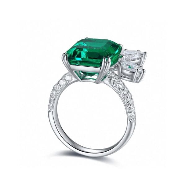 2.20Ct Green Emerald Cut Solitaire Proposal Ring | Luxury Engagement Gift Jewelry for Women