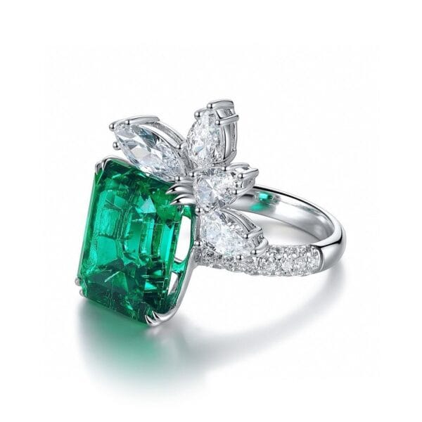 2.20Ct Green Emerald Cut Solitaire Proposal Ring | Luxury Engagement Gift Jewelry for Women