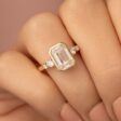 1.80Ct Emerald Cut Bezel Set Ring | Elegant Anniversary Gift Band for Wife | Modern Luxury Jewelry for Women