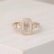 1.80Ct Emerald Cut Bezel Set Ring | Elegant Anniversary Gift Band for Wife | Modern Luxury Jewelry for Women