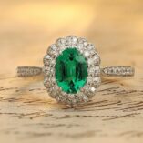 1.80Ct Green Oval Cut Double Halo Engagement Ring | Bold Wedding Statement Ring for Women