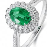 1.80Ct Green Oval Cut Double Halo Engagement Ring | Bold Wedding Statement Ring for Women