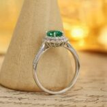 1.80Ct Green Oval Cut Double Halo Engagement Ring | Bold Wedding Statement Ring for Women