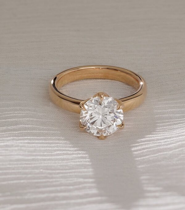 1.50Ct Round Cut White Solitaire Engagement Ring | Classic Six Prong Promise Ring for Her