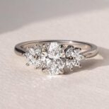 2.20Ct White Oval Cut Solitaire Cluster Wedding Ring | Glamorous Bridal Jewelry For Women