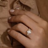 2.20Ct White Oval Cut Solitaire Cluster Wedding Ring | Glamorous Bridal Jewelry For Women