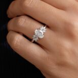 2.20Ct White Oval Cut Solitaire Cluster Wedding Ring | Glamorous Bridal Jewelry For Women