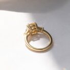 2.70CT Canary Yellow Cushion Cut Three Stone Engagement Ring | Elegant Double Claw Prong Ring for Women