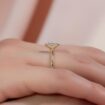 1.50Ct Princess Cut Half Bezel Engagement Ring | Modern Promise Ring for Women | Elegant Jewelry Gift